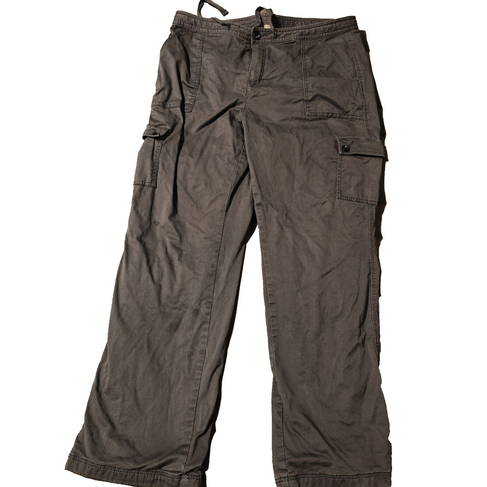 LL Bean Straight Leg Combat Military Blue Cargo Flight Pants - Women's 14